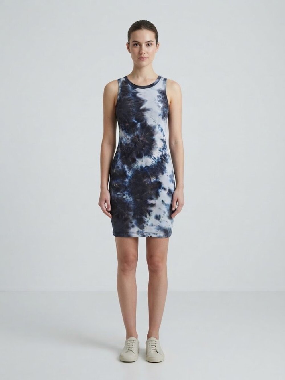 Wallflower - Tie Dye Sleeveless Dress Bodycon | Birch/Black | Small